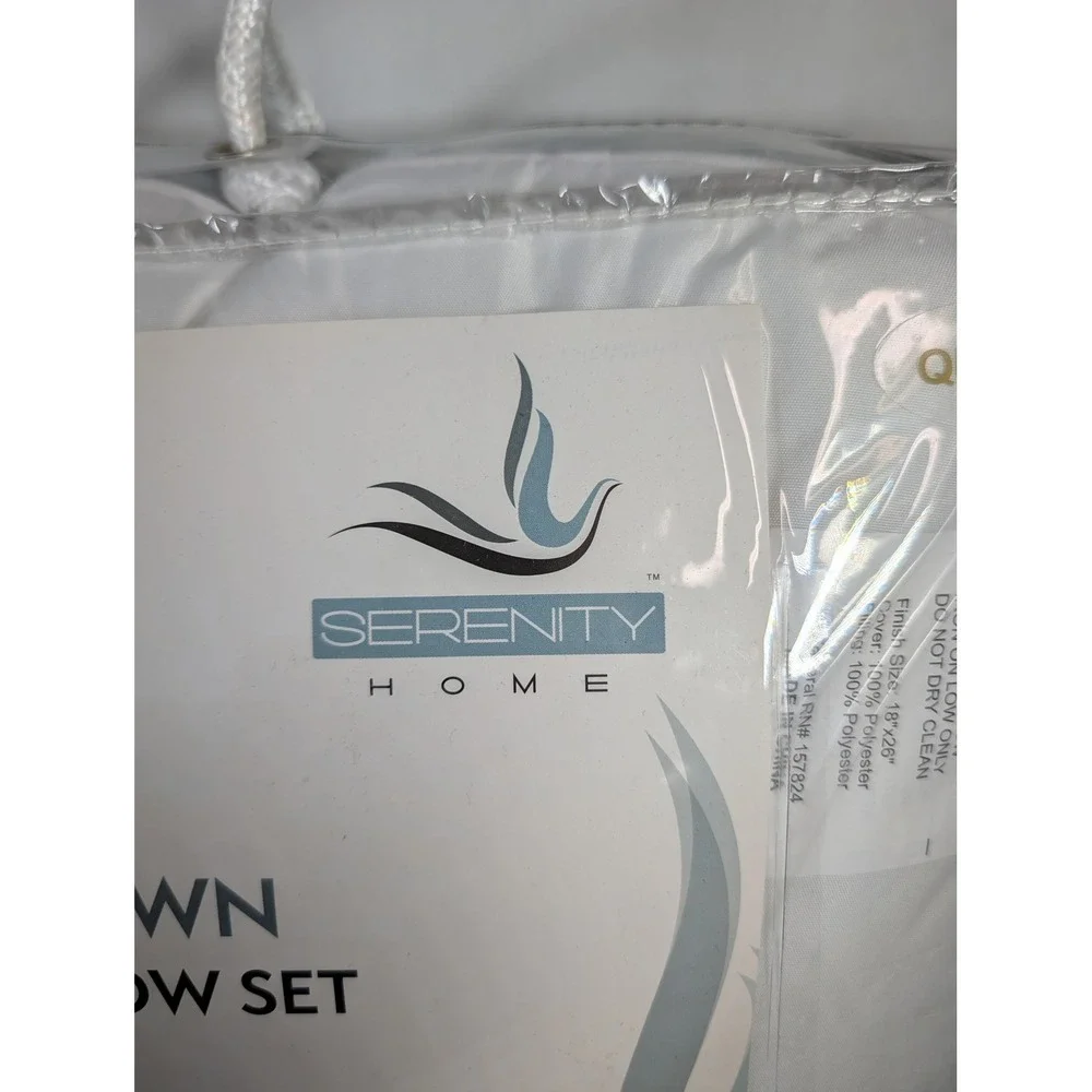 Serenity Home Queen Gusseted Down Alternative Pillow Set White SER-630 2 Pack